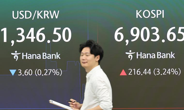 코스피, 오픈AI발 호재에 6900선 탈환…코스닥은 1% 상승